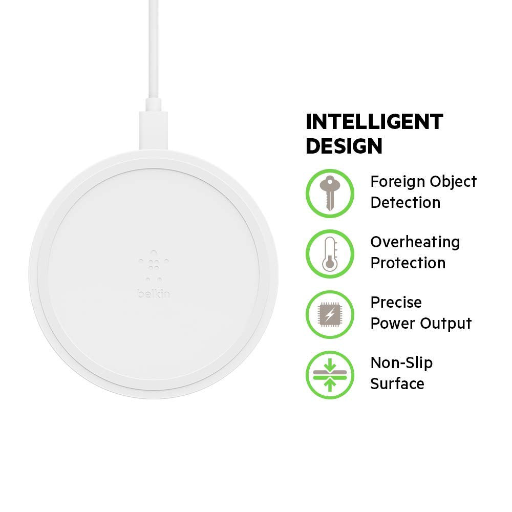 Belkin - Boost Up Wireless Charging Pad 10W ( AC Adapter Not Included) - White
