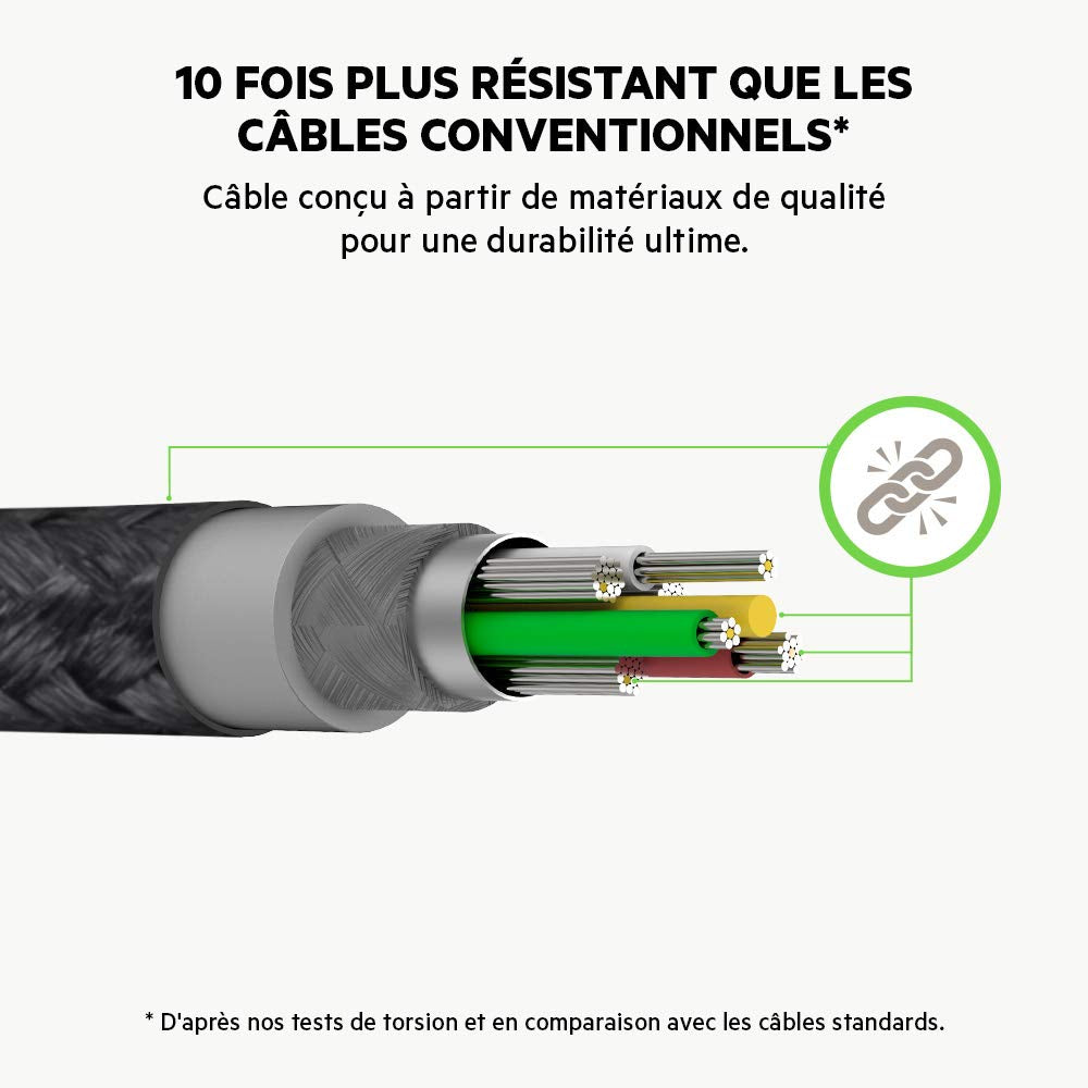 Belkin - Duratek Plus Lightning to USB-A cable 3M - White