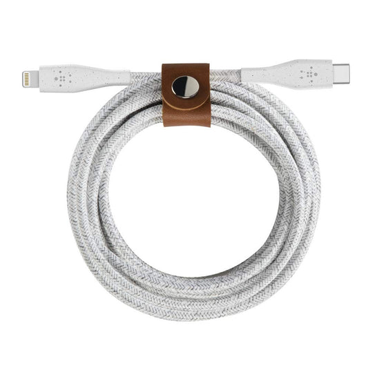 Belkin - Boost Up Charge USB-C Cable with Lightning Connector + Strap (made with DuraTek) 1.2 m - White