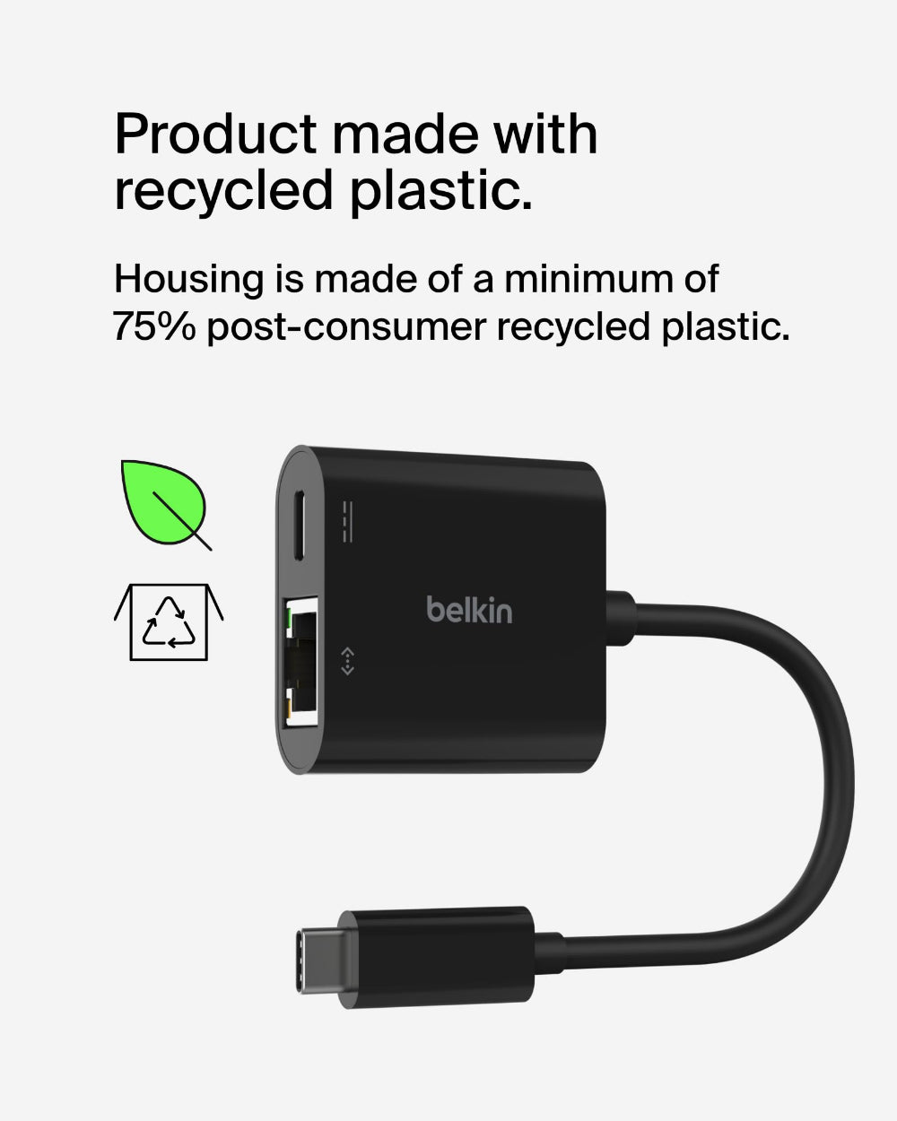 BELKIN Adapter Up To 100W Pd Usb C To Gigabit Ethern