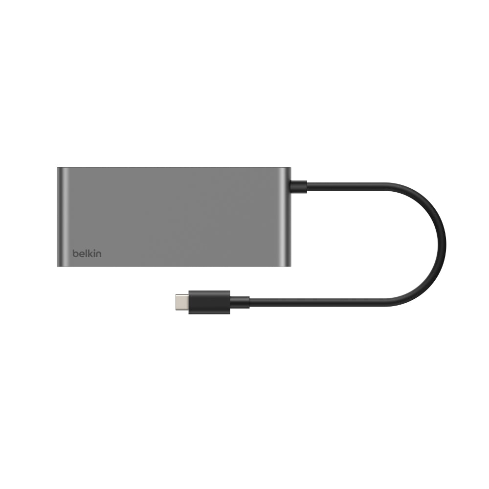 Belkin Multiport Hub8In1 C To (2 Usba 1 Usbc 1 Usbc Pd 1 Ethrnt 1 Hdmi 1 Micro Sd 1 Sd) Space Grey