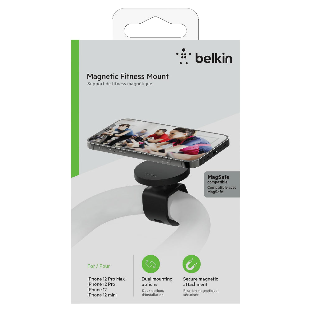Belkin Magnetic Fitness Phone Mount - Magsafe Compatible, Indoor WorkOut Partner w/ Magnetic Attachment, For iPhone 12, iPhone 12 Pro, iPhone 12 Pro Max, iPhone 12 mini