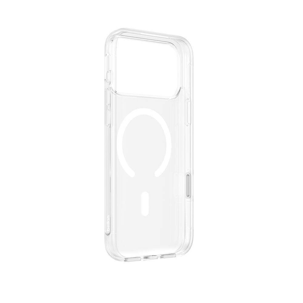 Belkin iPhone 18 Pro Max SheerForce Case| 13-Ft Drop Protection with MagSafe, Shock Absorbing Nano-Titan & Anti-Yellowing Technology, Touch Sensitive & Tactile Buttons - Clear