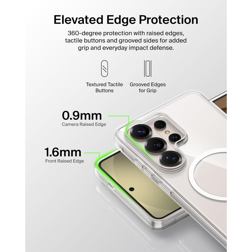 Belkin ScreenForce Magnetic Case for Samsung Galaxy S26 Ultra, Wireless Charging Compatible, Anti-Yellowing, Drop Protection, Heat Dissipation, Clear