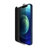 Belkin SCREENFORCE Privacy iPhone 12 / 12 Pro Screen Protector - Tempered Glass w/ AntiMicrobial Surface, 9H Hardness, Anti-Scratch, Case Friendly w/ Easy Align Tray - Privacy