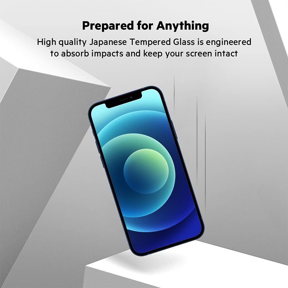 Belkin SCREENFORCE Privacy iPhone 12 / 12 Pro Screen Protector - Tempered Glass w/ AntiMicrobial Surface, 9H Hardness, Anti-Scratch, Case Friendly w/ Easy Align Tray - Privacy