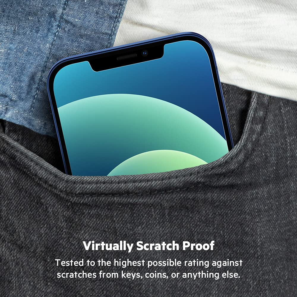 Belkin SCREENFORCE Privacy iPhone 12 / 12 Pro Screen Protector - Tempered Glass w/ AntiMicrobial Surface, 9H Hardness, Anti-Scratch, Case Friendly w/ Easy Align Tray - Privacy