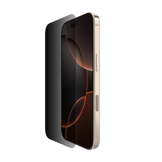 Belkin Recycled Privacy Screen Protector for iPhone 16 Pro 6.3" 2024| Drop & Scratch Protection, Privacy Filter, Anti-Fingerprint, Slim 0.33mm Design, Full Screen, Includes Easy Align Tray
