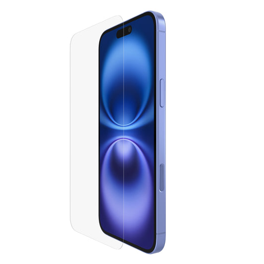 Belkin Recycled Glass Screen Protector for iPhone 16 Plus 6.7" 2024| Drop & Scratch Protection, Anti-Fingerprint, Slim 0.29mm Design, Full Screen Coverage, Includes Easy Align Tray - Clear