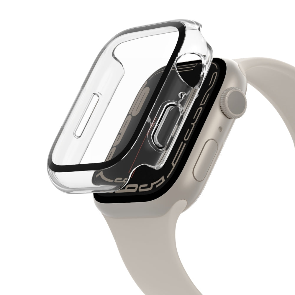 BELKIN TemperedCurve 2 in 1 Screen Protection with Bumper (45mm) for Apple Watch SE/S8/S7/S6/S5/S4 - Transparent