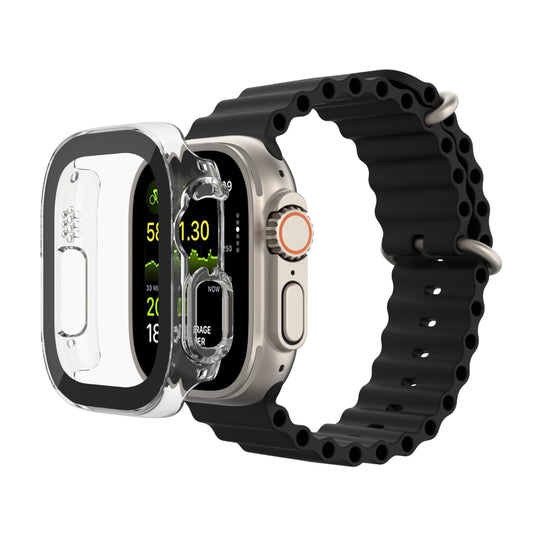BELKIN TemperedCurve 2-in-1 Treated Screen Protector + Bumper for Apple Watch Ultra/Ultra 2| Full Screen & Frame Coverage, Drop/Impact/Scratch Protection, Easy Snap Installation -Transparent