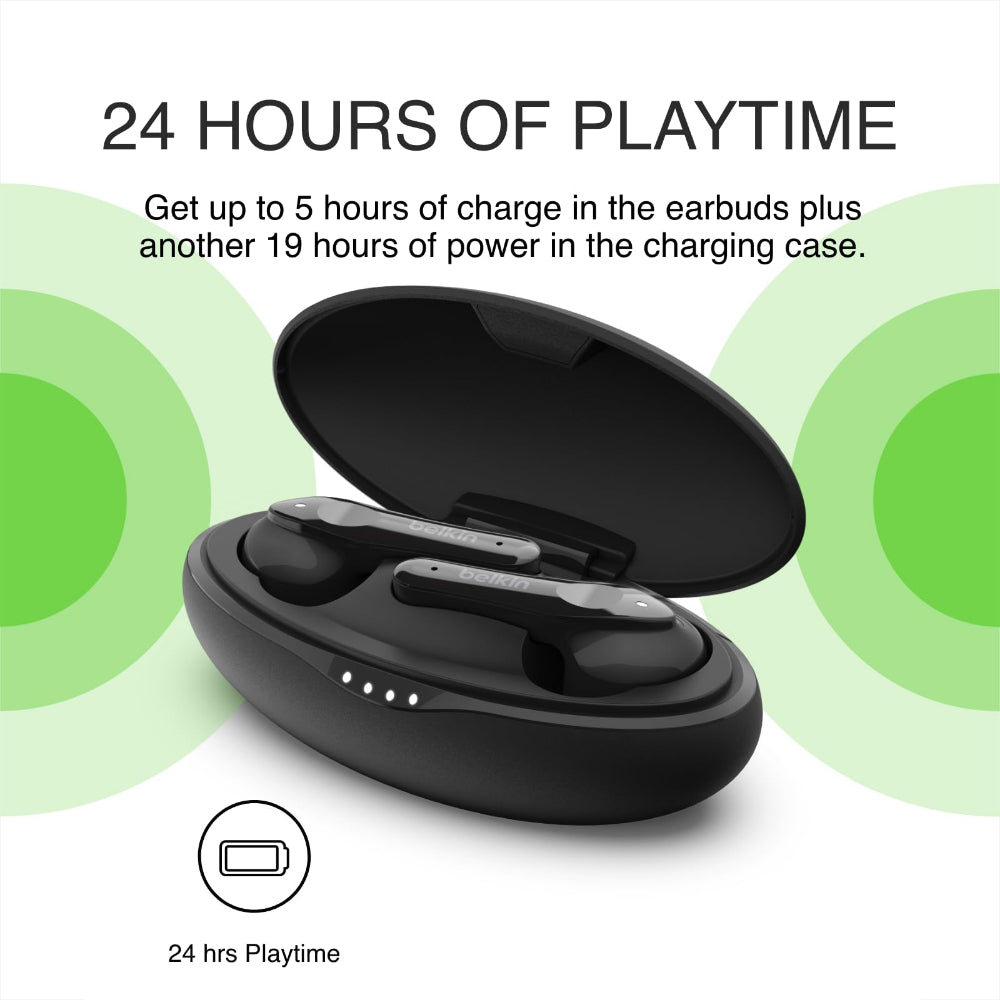 BELKIN SoundForm Move Plus True Wireless Earbuds - Black