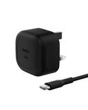 Belkin BoostCharge Compact USB-C Wall Charger 45W with USB-C Cable 1m| PD 3.1, PPS Fast Charging, Travel Friendly Design, 3-Pin UK Plug, Black