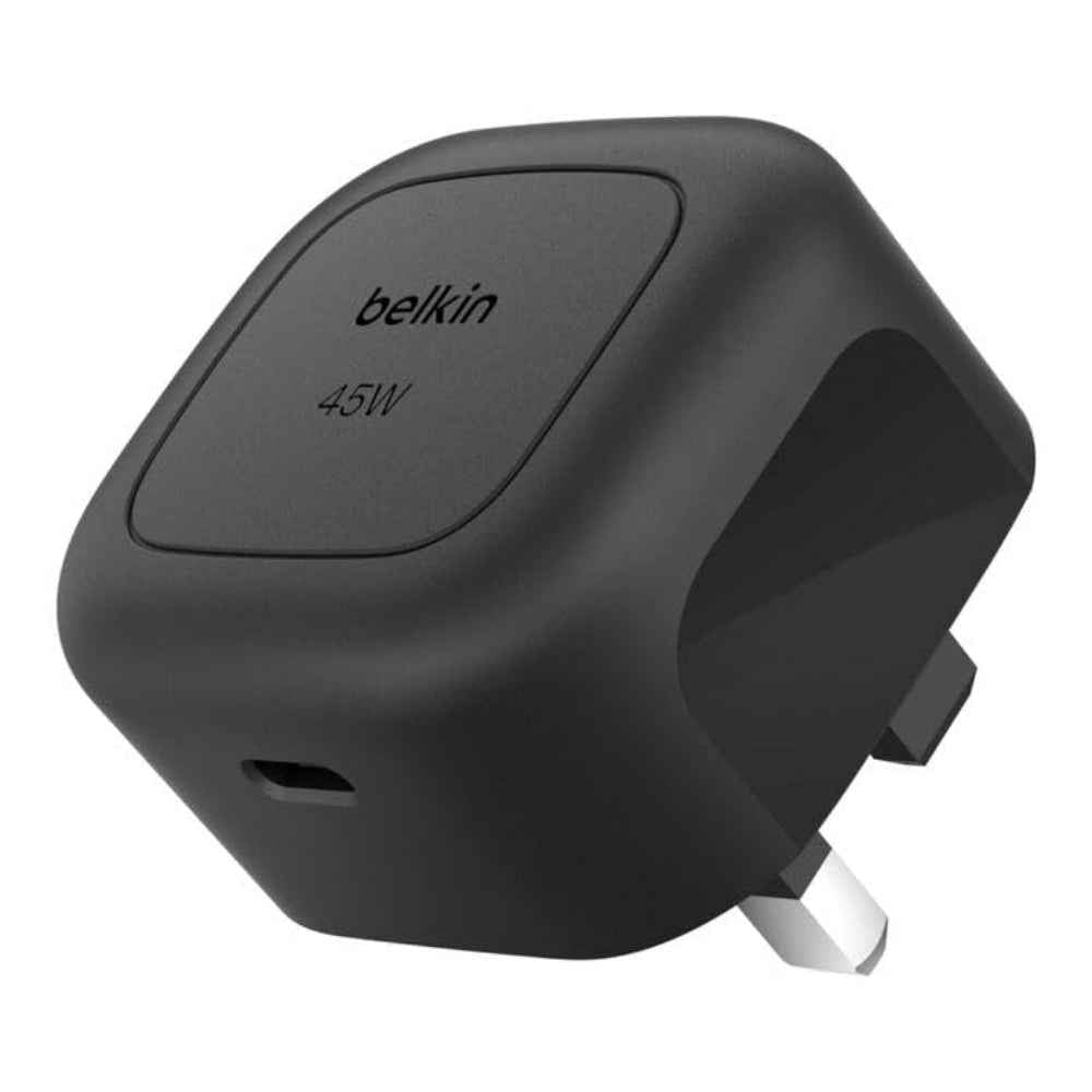 Belkin BoostCharge Compact USB-C Wall Charger 45W| Fast PD Wall Charging, for iOS and Android SmartPhones, Tablets, MacBook, UK Plug, Black