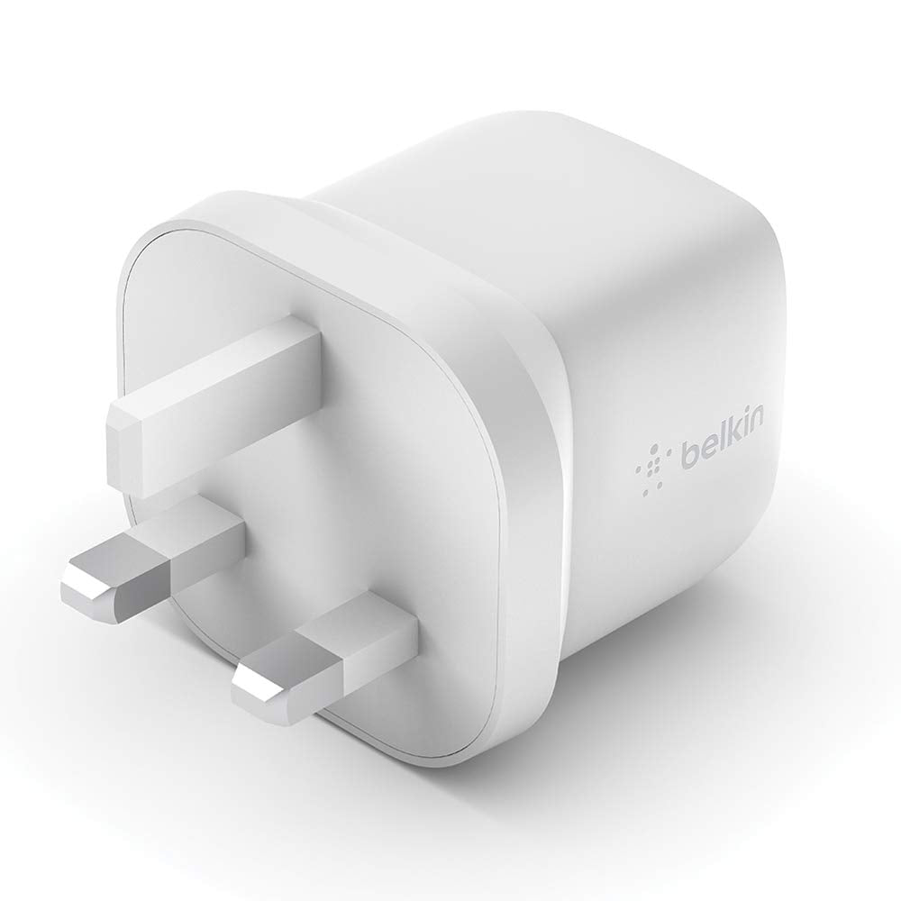 Belkin BOOSTCHARGE USB-PD GaN Wall Charger 30W (USB-C Fast Charger for Apple iPhone 12, 11 Pro Max/11 Pro/XR/XS MAX/X/8/8 Plus, MacBook Air/ Macbook Pro, iPad Pro, Pixel, Galaxy, & more) - White
