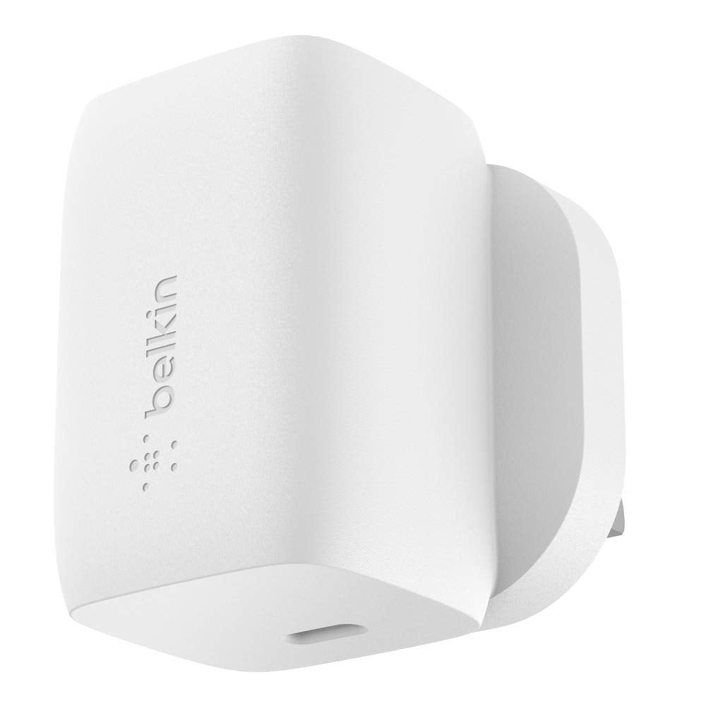Belkin BOOST CHARGE PRO USB-C GaN Wall Charger 60 Watts - Charger for Apple iPhone 12/11 Pro Max/12/11 Pro/12/12 Mini/XR/XS Max/8/8 Plus, iPad/iPad Pro, MacBook Air/Pro & other USB-C Devices - White