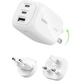 Belkin BoostCharge Pro 3-Port GaN Wall Charger 100W + Travel Adapters | PD Fast Charger, Compact Wall Charger w/ International Plugs,for iPhone, Samsung, iPad, Tablets, MacBook and USB-C Devices
