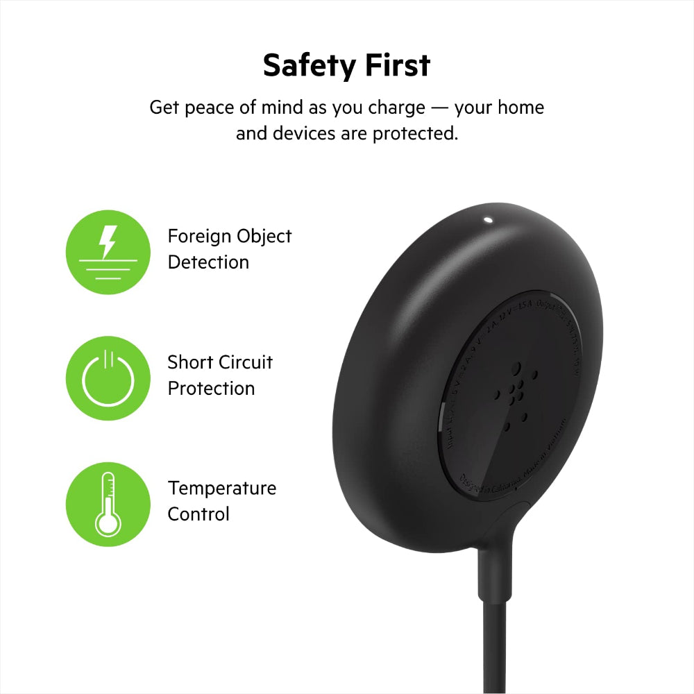 Belkin Magnetic Wireless Charger Pad 7.5W - MagSafe Compatible, Safe and Secure, for Apple iPhone 12 Mini, iPhone 12, iPhone 12 Pro, iPhone 12 Pro Max - Black