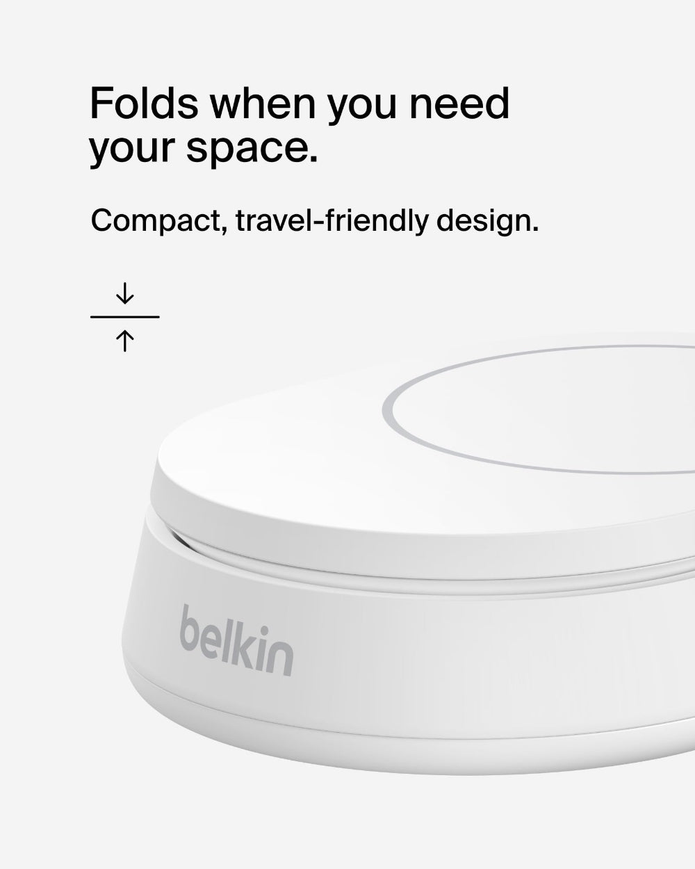 Belkin BoostCharge Pro Convertible Magnetic Wireless Charging Stand w/ Qi2 15W, PD Fast Charger, Adjustable Pad or Stand Mode, for iPhone 15/14/13/12 Pro Max Plus, S24/23 Ultra iOS & Android - White
