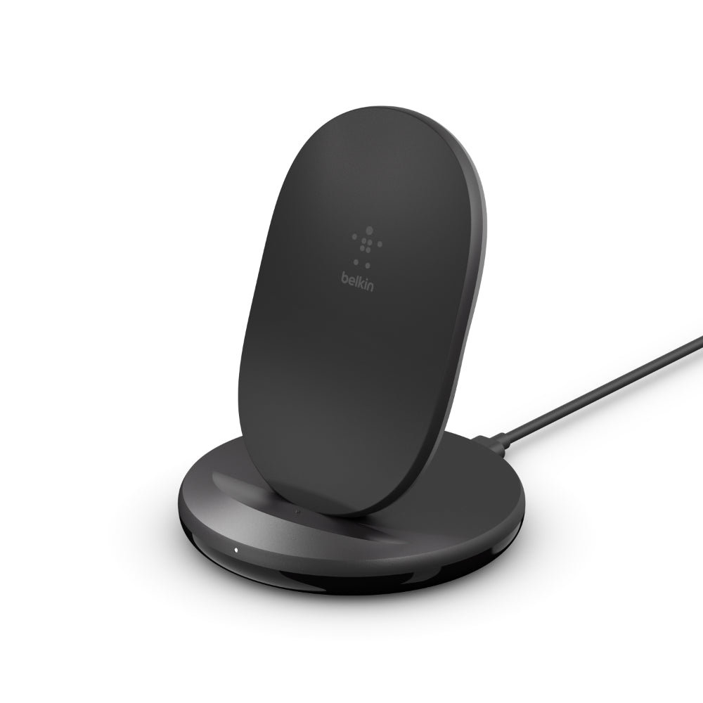BELKIN BoostCharge Wireless Charging Stand 15W (Qi Fast Wireless Charger for iPhone, Samsung, Pixel, more) - Black