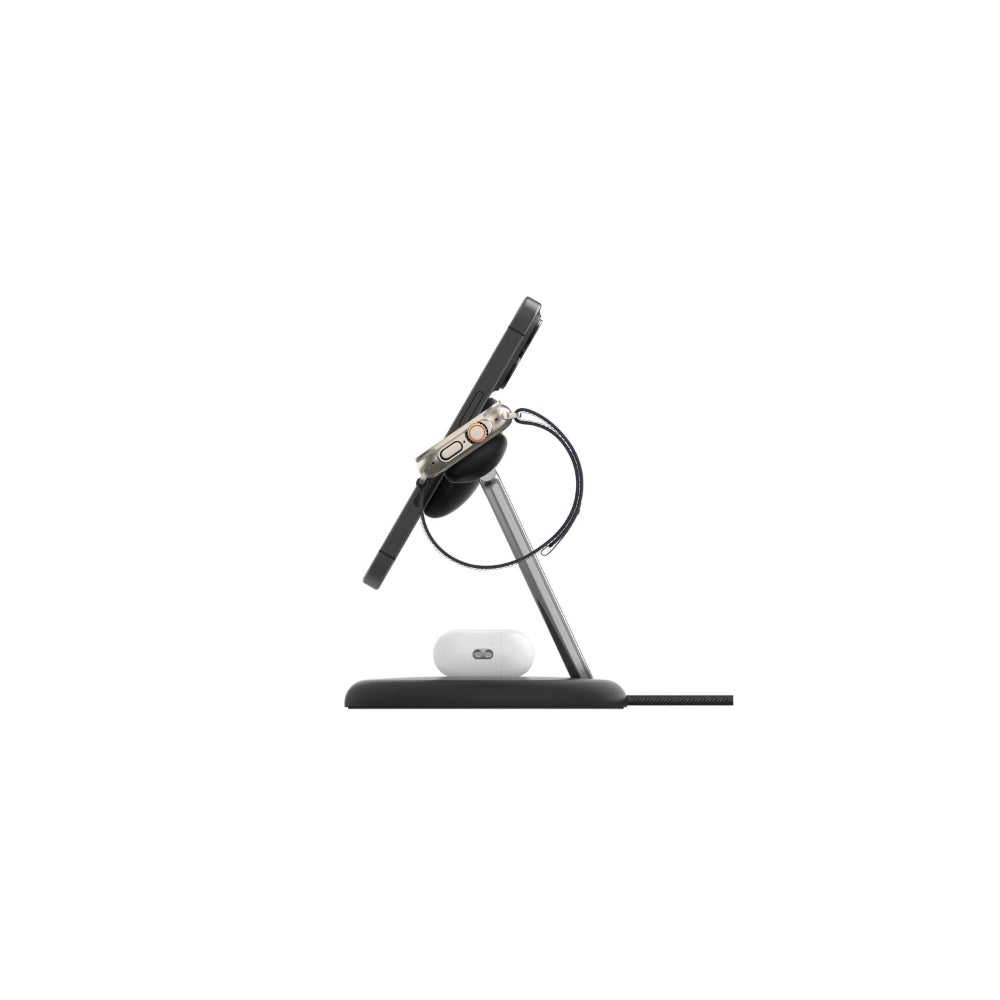 Belkin BoostCharge Pro 3-in-1 Wireless Charging Stand with Qi2 15W, iPhone, Apple Watch and AirPods Charger, with EU Plug, Black