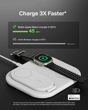 Belkin MagSafe Charger, BoostCharge 3-in-1 Magnetic Foldable Charger with Qi2 15W - MagSafe-Compatible Fast Charger for iPhone 16, 15, Apple Watch, AirPods with Non-Slip Base, PSU Included - White