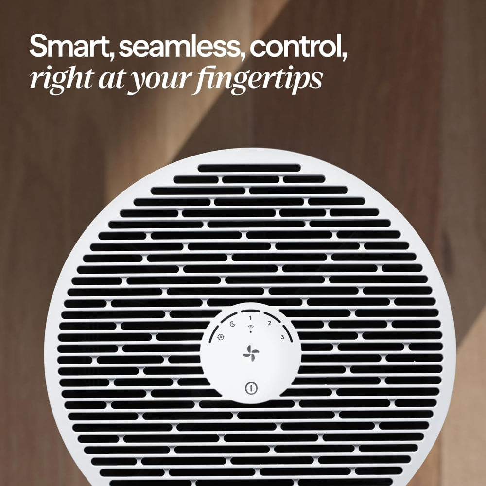 BLUEAIR Blue Max 3350i | Hi-Performance Air Purifier, 3-Stage Filtration, Collects Dust, Gas, Pet Hair, VOCs, Washable Fabric Pre-Filter, for Home/Office – Up to 500 sqf Room size - White Grey