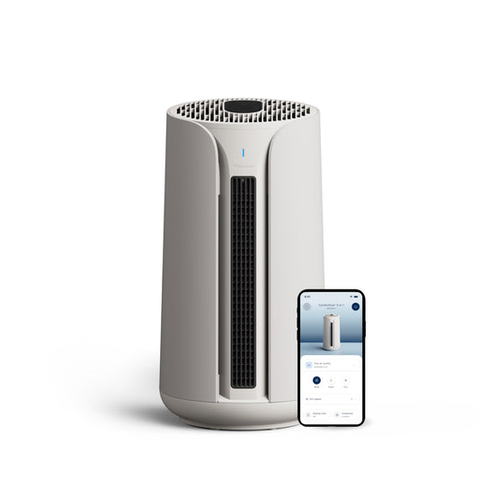 BLUEAIR ComfortPure T10i| Most Powerful 3-in-1 Air Purifier- Purify, Heat, Cool- HEPASilent Cleaner for Home/Office, Pets, Allergies, Dust, Smoke, Odor – Covers 840 sqft in 60 Minutes - White Grey
