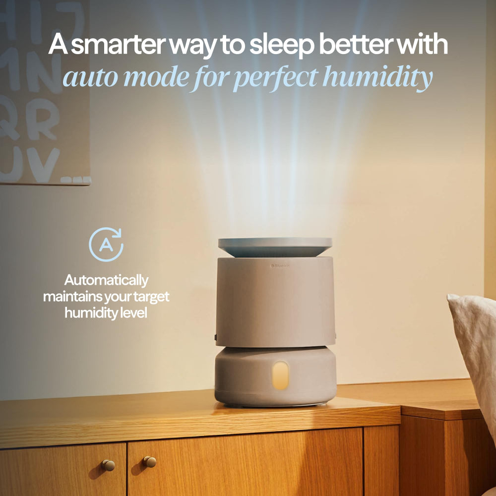 BLUEAIR Room Humidifier - DreamWell - 48Hr Top-Fill Mist-Free InvisibleMist Technology Aroma Stone for Essential Oils and Soothing Mood Lighting - Quiet Operation for Bedroom and Home Use, Beige