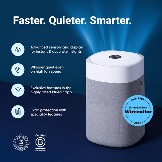 Blueair Blue Pure 211i Max / 3650i Max Air Purifier for Extra Large Rooms, Cleans 3,235 sqft in 1 Hour, 5-Stage Filtration, Odor Removal, HEPASilent for Virus, Bacteria, Pets, Dust, Smoke, Smart Wifi