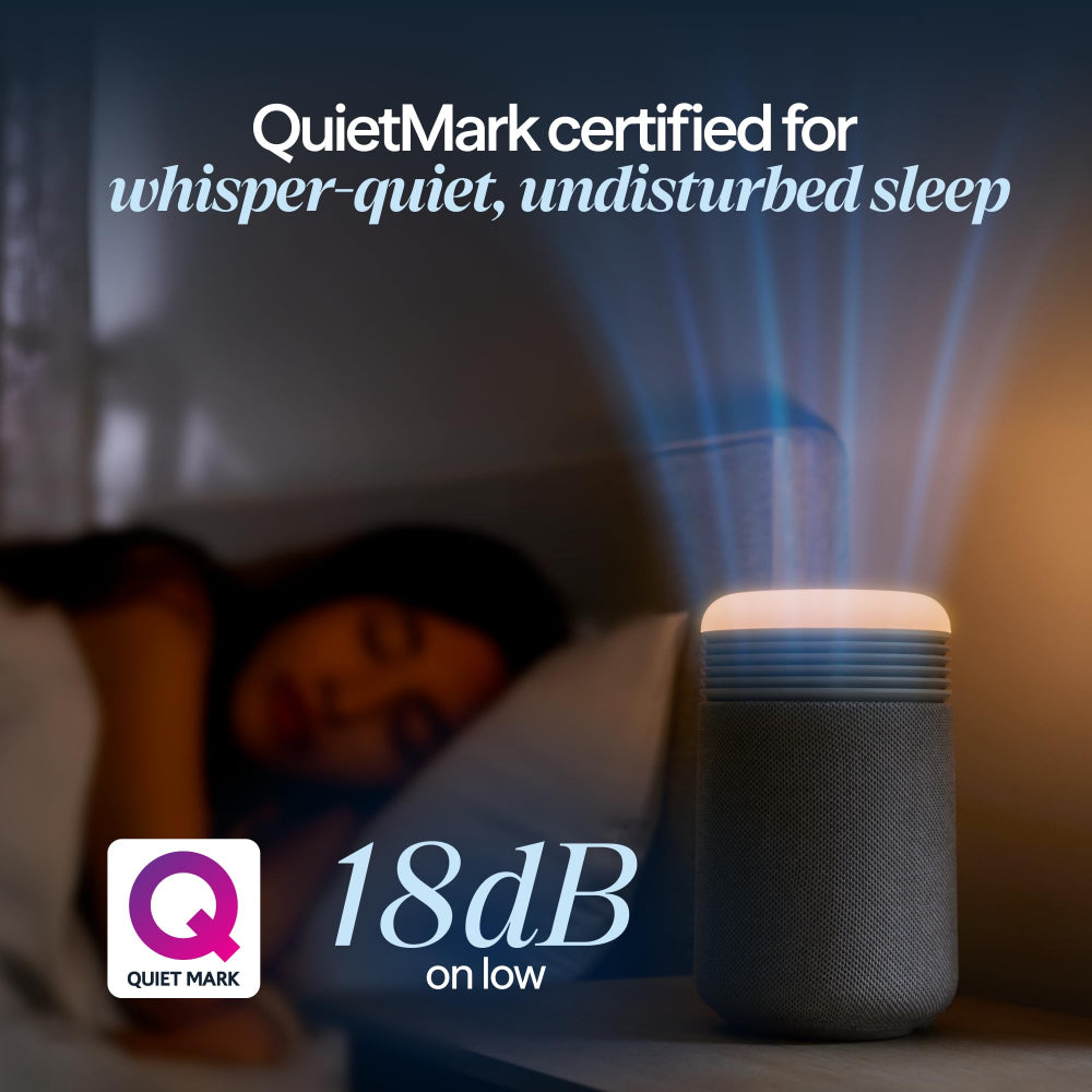 Blueair Mini Restful Air Purifier w/ Wake-Up Light, HEPASilent Tech, Smart Sleep Personalization, Sunrise Alarm, App Control & USB-C Charging, for Small to Medium size Bedrooms (140–336 sqft), Beige