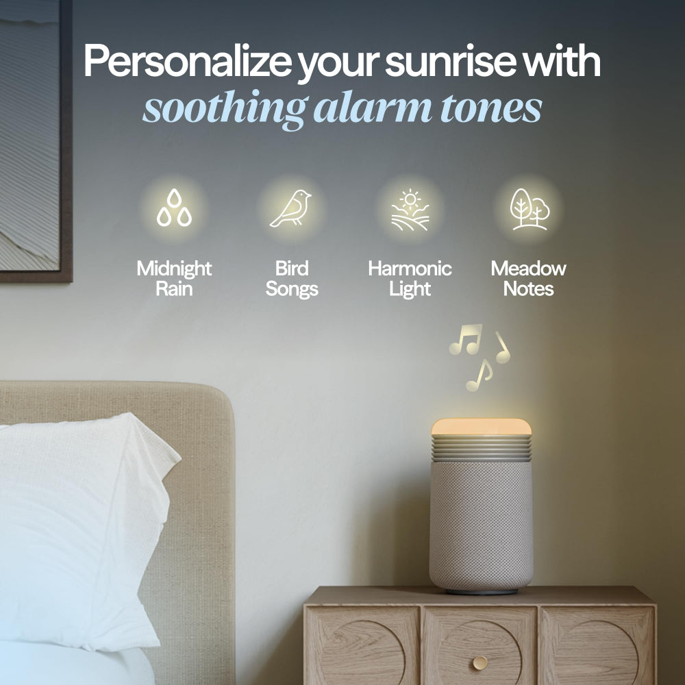 Blueair Mini Restful Air Purifier w/ Wake-Up Light, HEPASilent Tech, Smart Sleep Personalization, Sunrise Alarm, App Control & USB-C Charging, for Small to Medium size Bedrooms (140–336 sqft), Beige