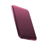 BMX SolidSafe™ Air 5K Magnetic Power Bank| Slim 6.8mm Semi-Solid Qi2, TSA Flight Approved, 15W/20W Wireless/Wired, USB-C Fast Charging, for iPhone 18/17/16/15 MagSafe Phones & Cases - Dark Chery