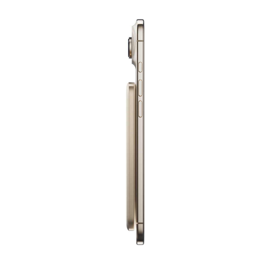 BMX SolidSafe™ Air 5K Magnetic Power Bank| Slim 6.8mm Semi-Solid Qi2, TSA Flight Approved, 15W/20W Wireless/Wired, USB-C Fast Charging, for iPhone 18/17/16/15 MagSafe Phones & Cases - Gold