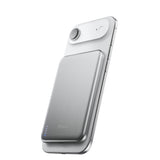BMX SolidSafe™ Air 5K Magnetic Power Bank| Slim 6.8mm Semi-Solid Qi2, TSA Flight Approved, 15W/20W Wireless/Wired, USB-C Fast Charging, for iPhone 18/17/16/15 MagSafe Phones & Cases - Silver