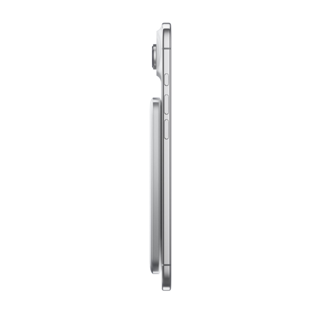 BMX SolidSafe™ Air 5K Magnetic Power Bank| Slim 6.8mm Semi-Solid Qi2, TSA Flight Approved, 15W/20W Wireless/Wired, USB-C Fast Charging, for iPhone 18/17/16/15 MagSafe Phones & Cases - Silver