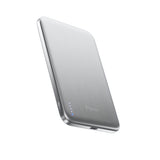 BMX SolidSafe™ Air 5K Magnetic Power Bank| Slim 6.8mm Semi-Solid Qi2, TSA Flight Approved, 15W/20W Wireless/Wired, USB-C Fast Charging, for iPhone 18/17/16/15 MagSafe Phones & Cases - Silver
