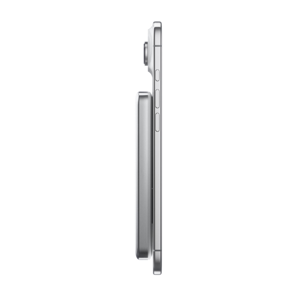 BMX SolidSafe™ Air 10K Magnetic Power Bank| Slim 13mm Semi-Solid Qi2.2 TSA Flight Approved, 15W/30W Wireless/Wired, USB-C Fast Charging for iPhone 18/17/16/15 MagSafe Phones & Cases - Silver