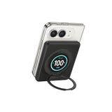BMX SolidSafe™ Duo 5K Magnetic Power Bank| Semi-Solid Qi2, TSA Flight Approved, 15W/20W Wireless/Wired, Built-in Ring Stand, for iPhone Duo 18/17/16/15 MagSafe Phones & Cases - Black