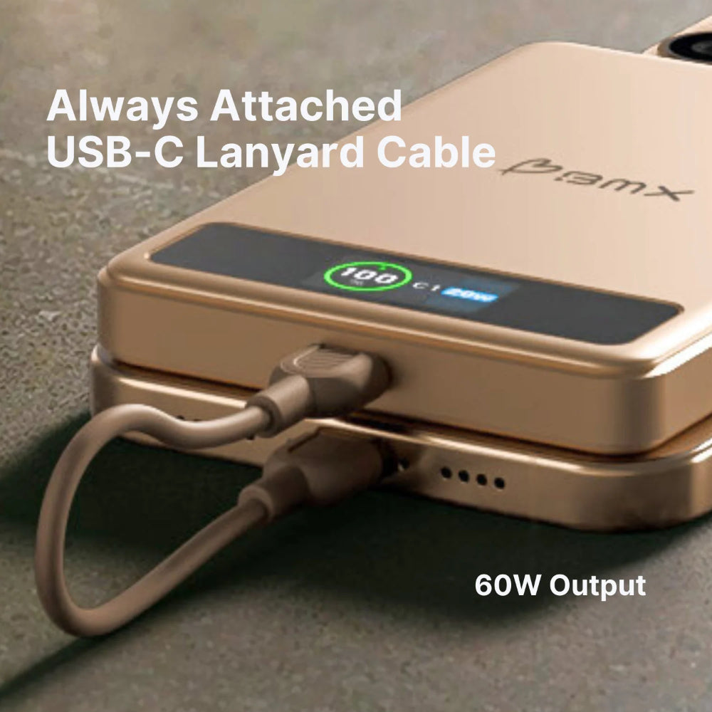 BMX SolidSafe™ 5K Magnetic Power Bank| Solid State Technology, Safe and Efficient, TSA Flight Approved, 15W/20W Wireless/Wired, USB-C Fast Charging, Info Display, Compact & Lightweight - Blue