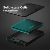 BMX SolidSafe™ 5K Magnetic Power Bank| Solid State Technology, Safe and Efficient, TSA Flight Approved, 15W/20W Wireless/Wired, USB-C Fast Charging, Info Display, Compact & Lightweight - Silver