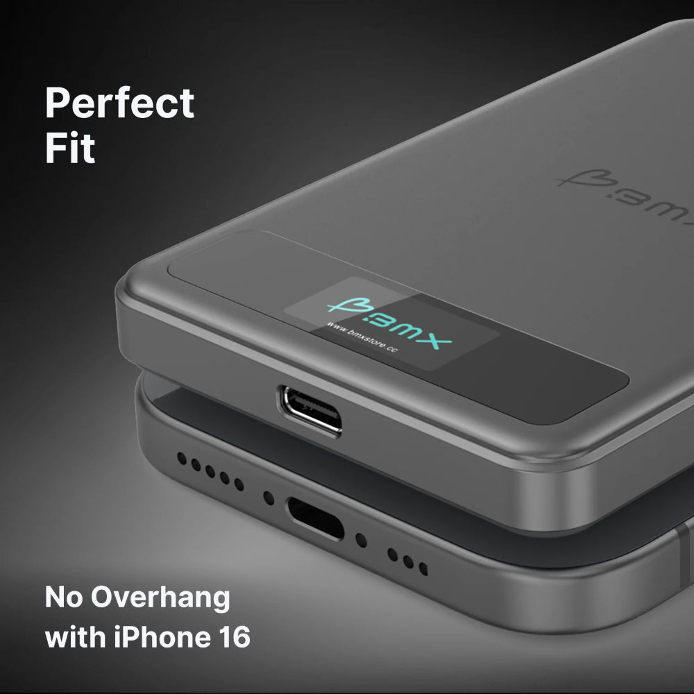 BMX SolidSafe™ 5K Magnetic Power Bank| Solid State Technology, Safe and Efficient, TSA Flight Approved, 15W/20W Wireless/Wired, USB-C Fast Charging, Info Display, Compact & Lightweight - Silver