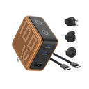 BMX GaNsta 100W Laptop World Charger | GaN Fast Charger, Pixel Display, Multi-Port USB-C Charging with Travel Adapters, for MacBook Pro/Air, Laptops, 2-in-1, Tablets, Smartphones, Headphones, Orange
