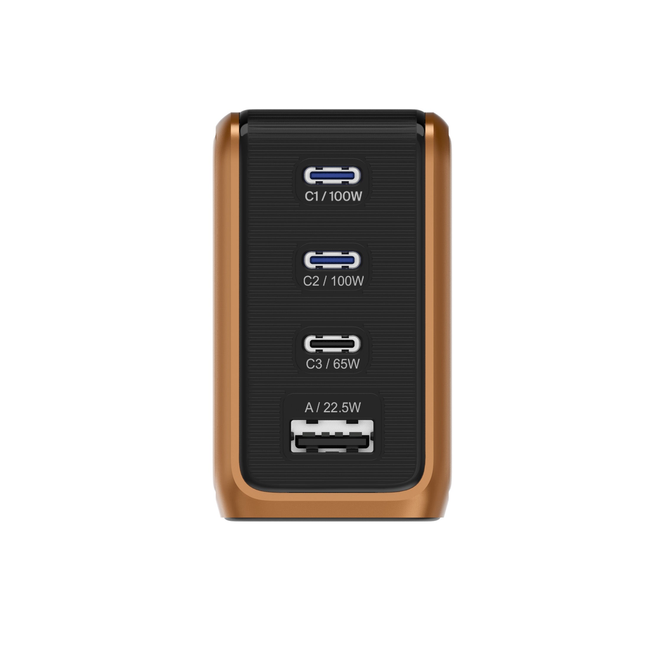 BMX GaNsta 100W Laptop World Charger | GaN Fast Charger, Pixel Display, Multi-Port USB-C Charging with Travel Adapters, for MacBook Pro/Air, Laptops, 2-in-1, Tablets, Smartphones, Headphones, Orange