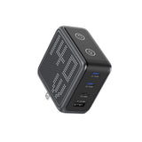 BMX GaNsta 140W Laptop World Charger | GaN Fast Charger, Pixel Display, Multi-Port USB-C Charging with Travel Adapters, for MacBook Pro/Air, Laptops, 2-in-1, Tablets, Smartphones, Headphones, Gray