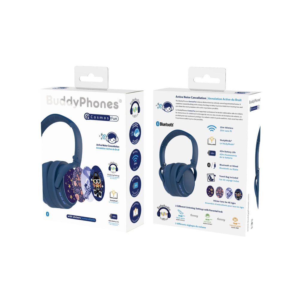 BUDDYPHONES ComosFun Active Noise Cancellation Wireless Bluetooth Headphone for Kid - Blue