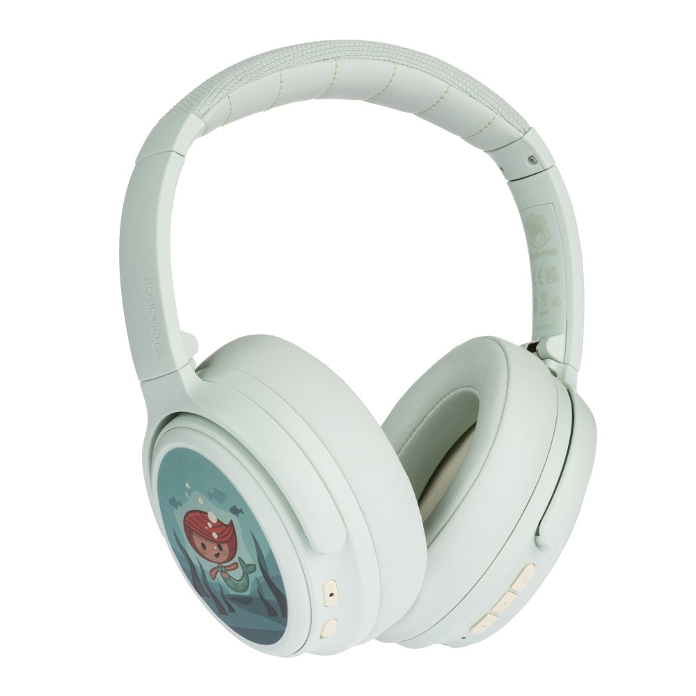 سماعات رأس لاسلكية بتقنية بلوتوث للأطفال من كوموسفن، مزودة بخاصية إلغاء الضوضاء النشطة - لون أخضر