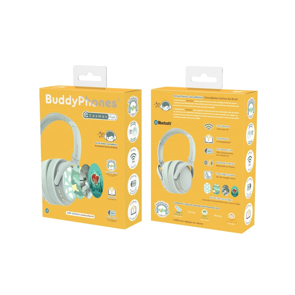 BUDDYPHONES ComosFun Active Noise Cancellation Wireless Bluetooth Headphone for Kid - Green