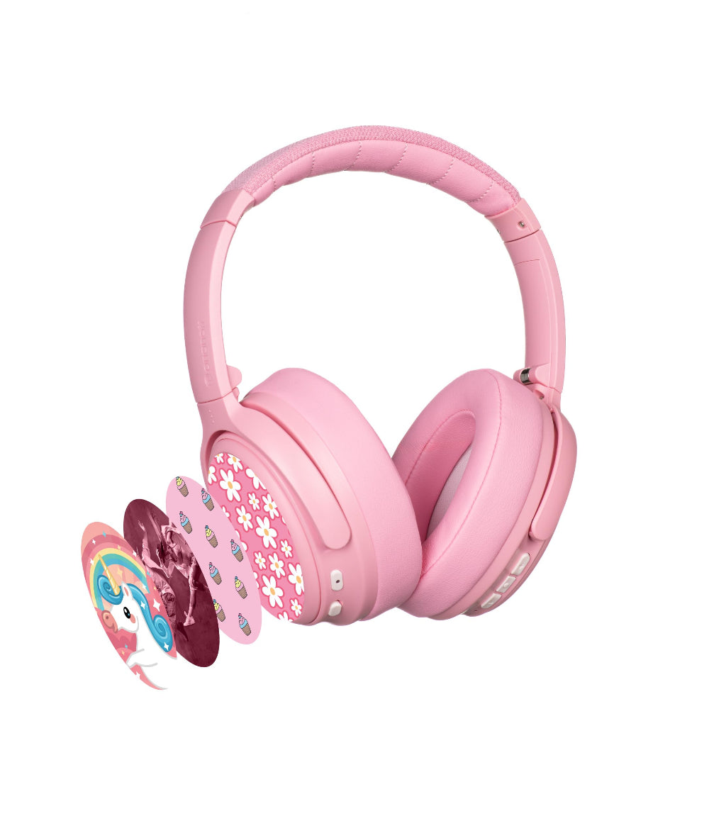 BUDDYPHONES ComosFun Active Noise Cancellation Wireless Bluetooth Headphone for Kid - Pink