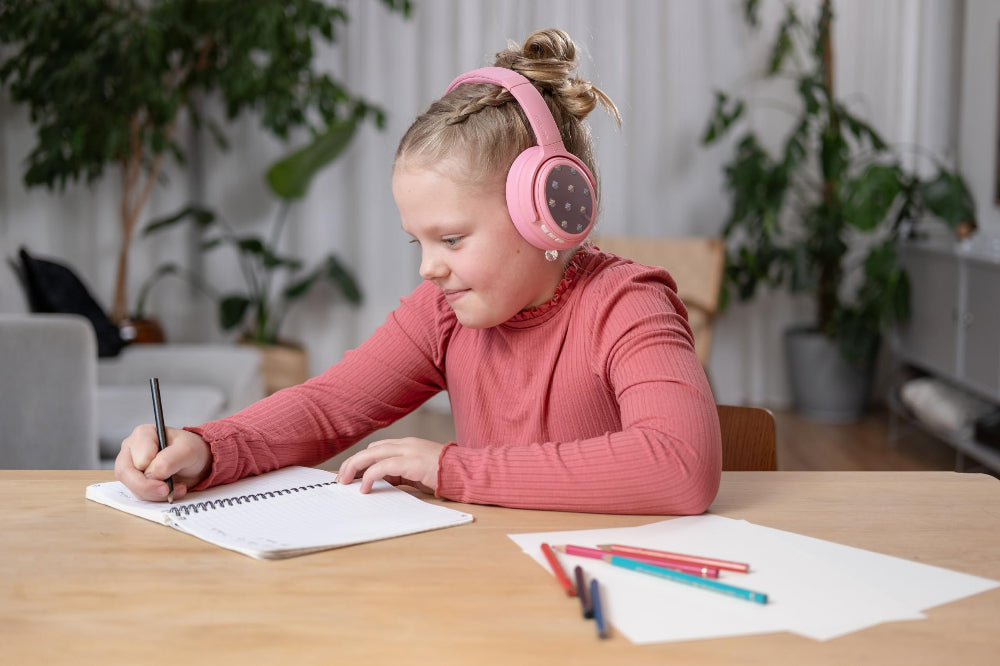 BUDDYPHONES ComosFun Active Noise Cancellation Wireless Bluetooth Headphone for Kid - Pink